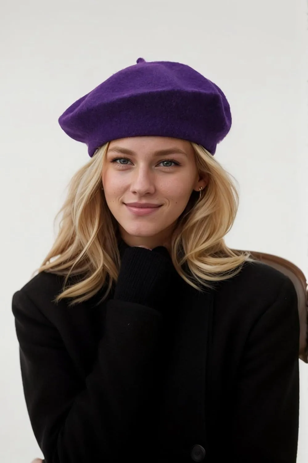Women's Beret Hats - French Wool Blend Winter Cap, 70% Wool All-Season Soft Beret Hats for Women (Multi-Color)