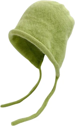 Women's Cute Crochet Beanie Ear Flap Winter Warm Knit Hat Plush Headband Ear Protection Lace Up Hat Cold Weather