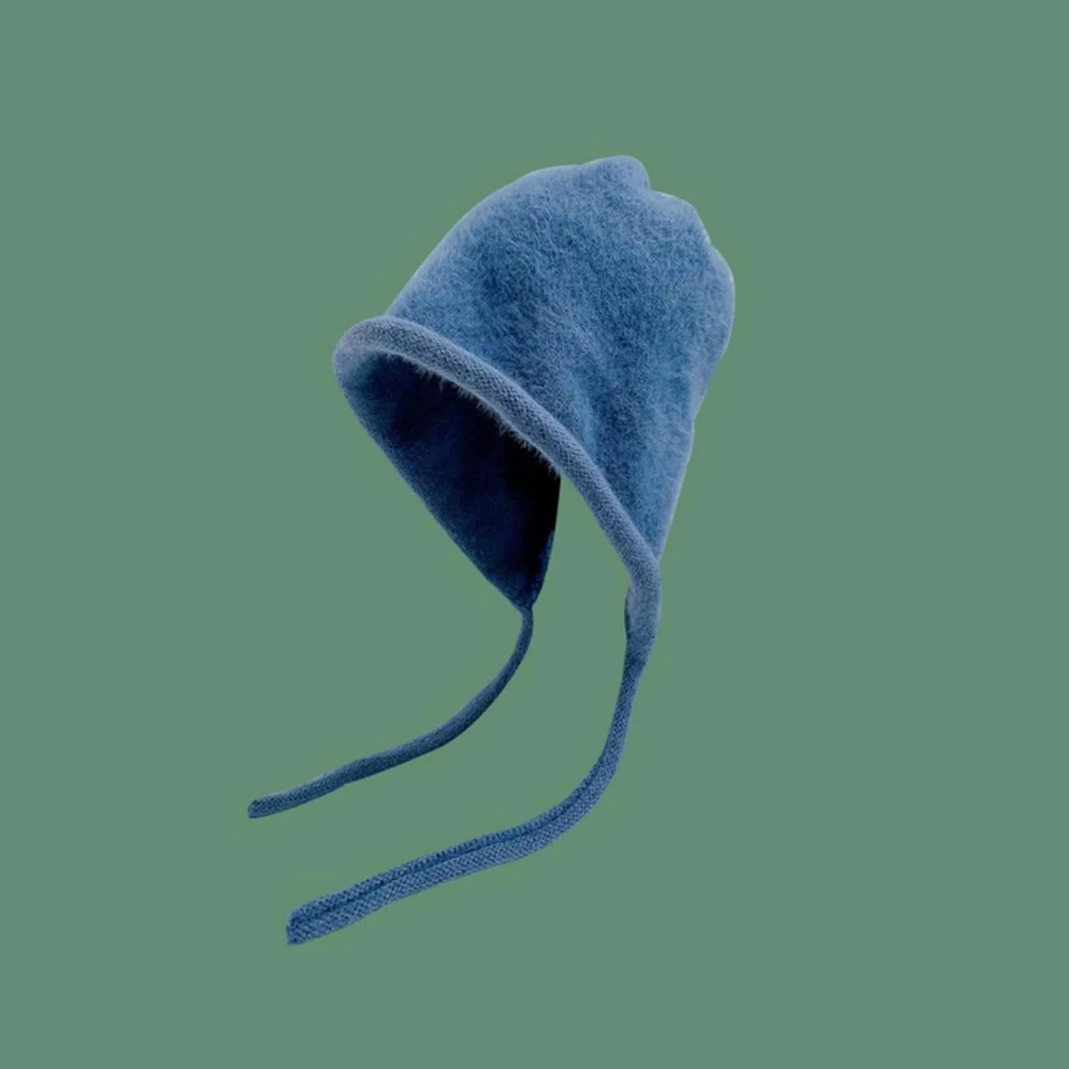 Women's Cute Crochet Beanie Ear Flap Winter Warm Knit Hat Plush Headband Ear Protection Lace Up Hat Cold Weather