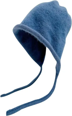 Women's Cute Crochet Beanie Ear Flap Winter Warm Knit Hat Plush Headband Ear Protection Lace Up Hat Cold Weather