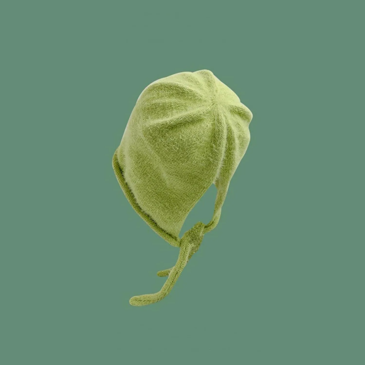 Women's Cute Crochet Beanie Ear Flap Winter Warm Knit Hat Plush Headband Ear Protection Lace Up Hat Cold Weather