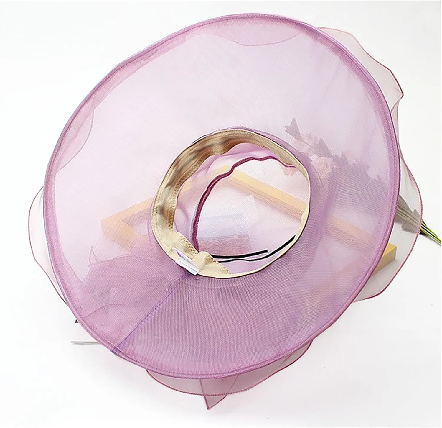 Women's Derby Church Dress Hat Wide Brim Leaf Flower Bridal Shower Hat