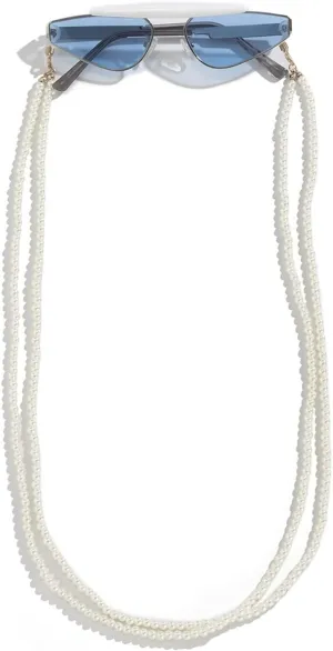 Womens Jewelry Layered Necklaces, Chain Link Necklace for Women 2 Layer White Round Pearl U Shape Glasses Chain Confirmation Gifts for Teenage Girl