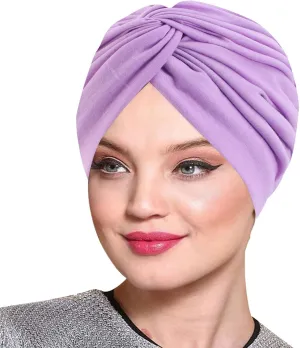 Womens Solid Color Imitation Silk Double Layer Sleeping Hat Twisted Hat Headband Hat Beauty Makeup Home (Pink, One Size)