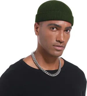 Wool Cuffed Beanie for Men Unisex Knit Watch Cap Thin Fisherman Beanies