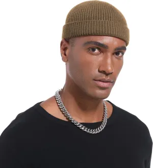 Wool Cuffed Beanie for Men Unisex Knit Watch Cap Thin Fisherman Beanies