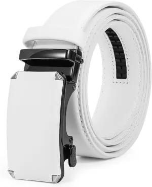 XZQTIVE Fashion Ratchet Leather Dress Belt for Men with Automatic Sliding Buckle