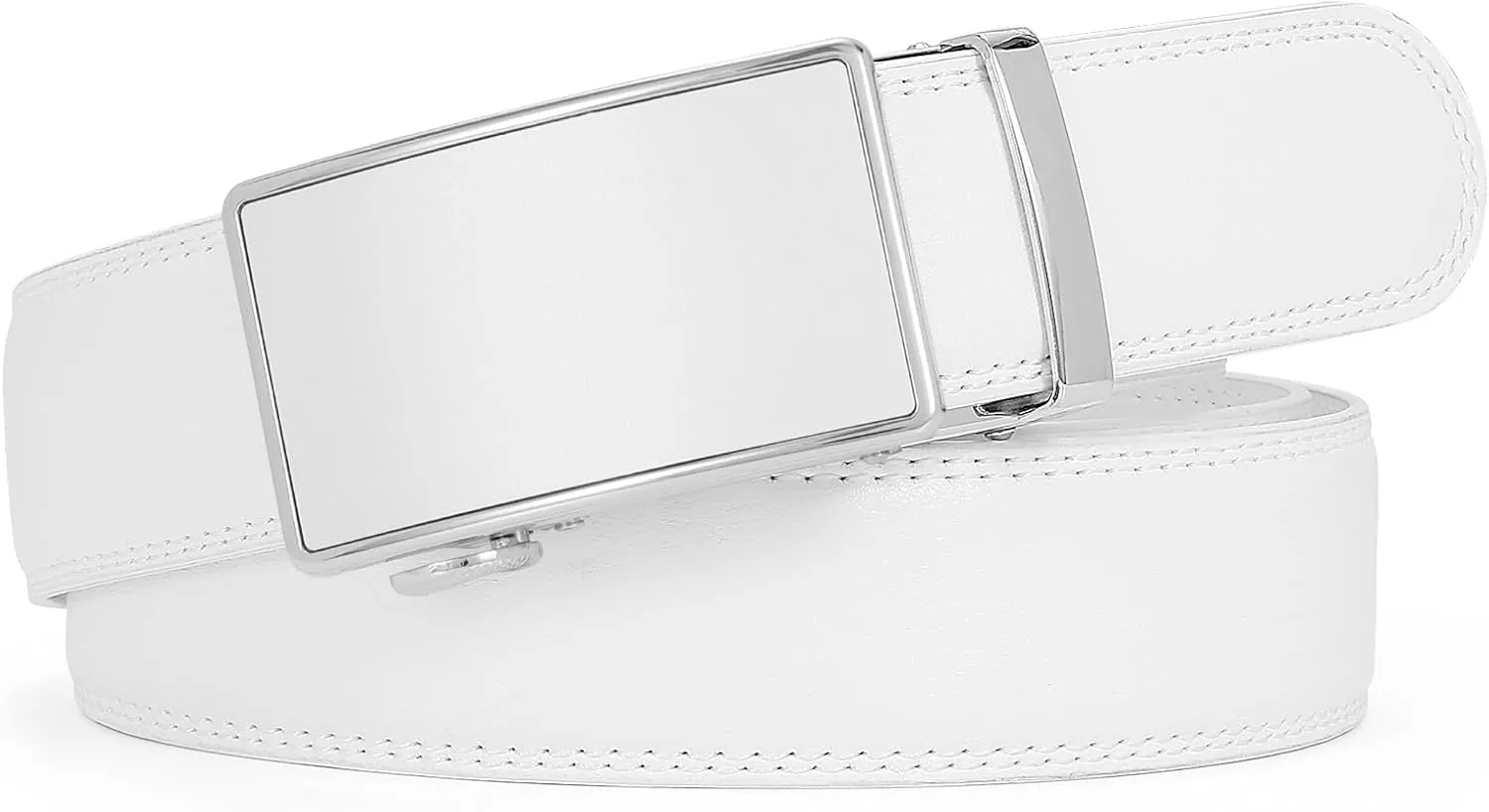 XZQTIVE Fashion Ratchet Leather Dress Belt for Men with Automatic Sliding Buckle