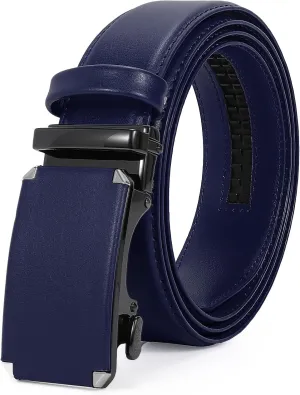 XZQTIVE Fashion Ratchet Leather Dress Belt for Men with Automatic Sliding Buckle