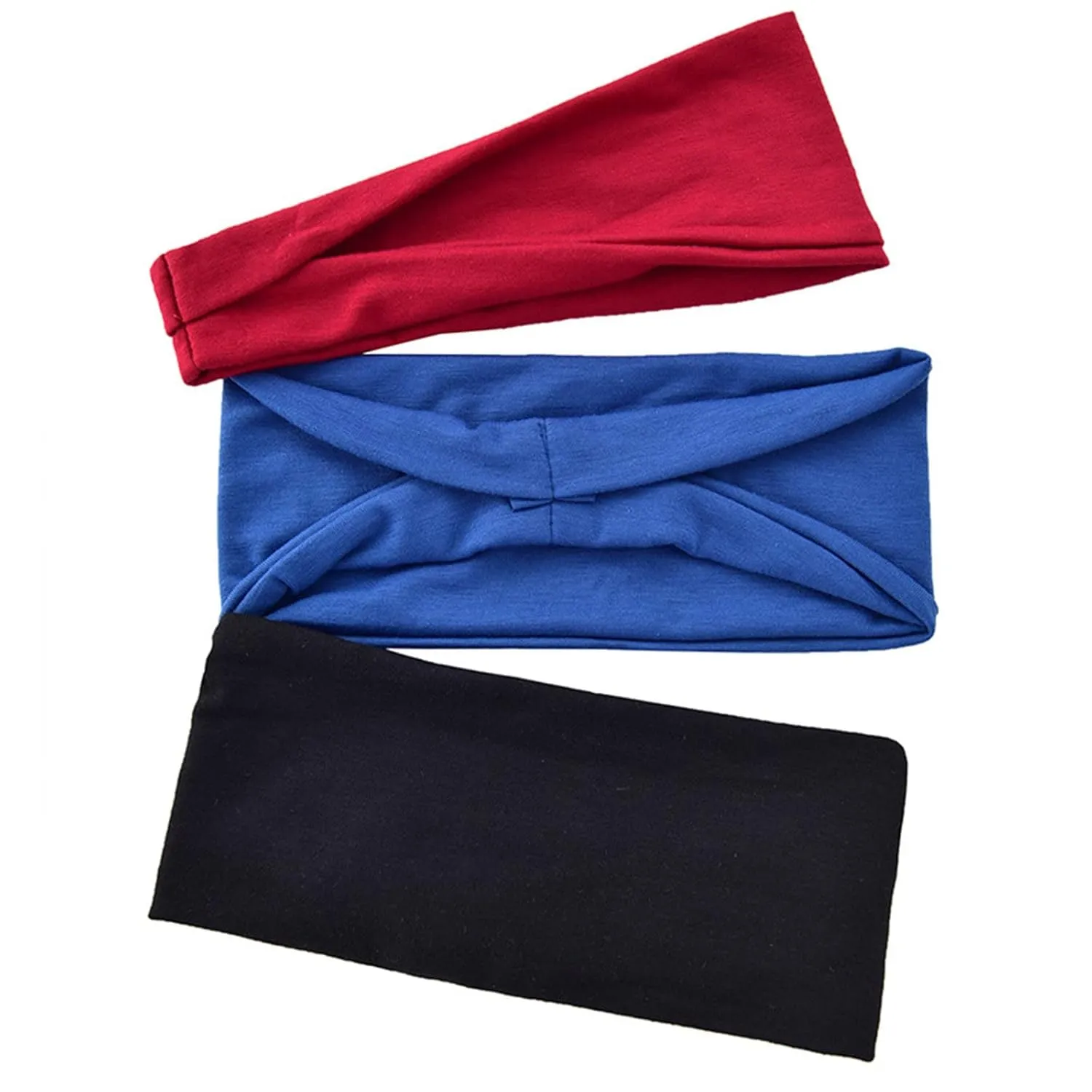 YOLAI Black Stretchy Headbands for Women Cotton Headband Non-Slip Elastic Head Wrap Holder Hair Accessories (Blue, One Size)
