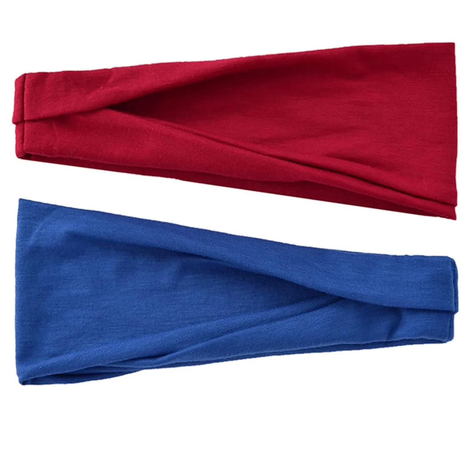 YOLAI Black Stretchy Headbands for Women Cotton Headband Non-Slip Elastic Head Wrap Holder Hair Accessories (Blue, One Size)