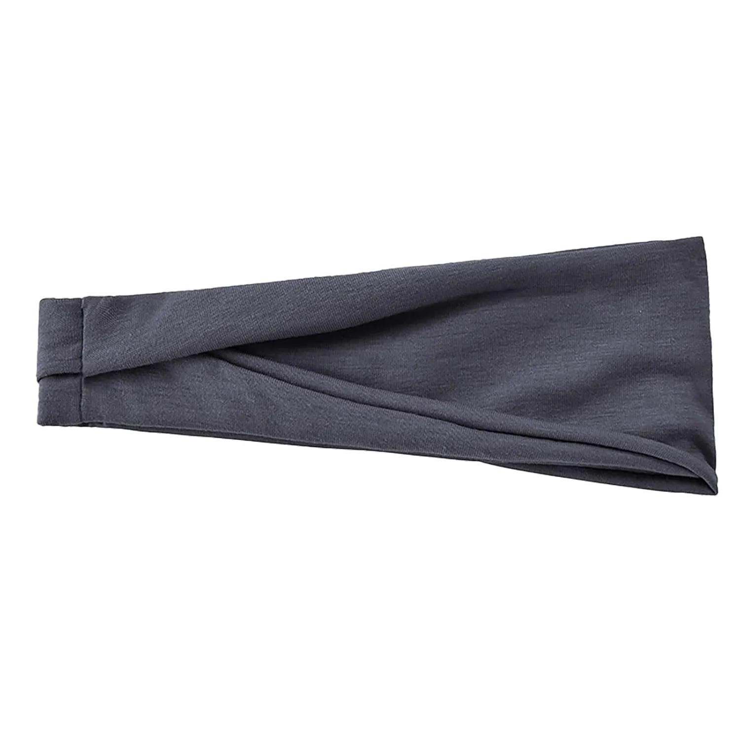 YOLAI Black Stretchy Headbands for Women Cotton Headband Non-Slip Elastic Head Wrap Holder Hair Accessories (Grey, One Size)
