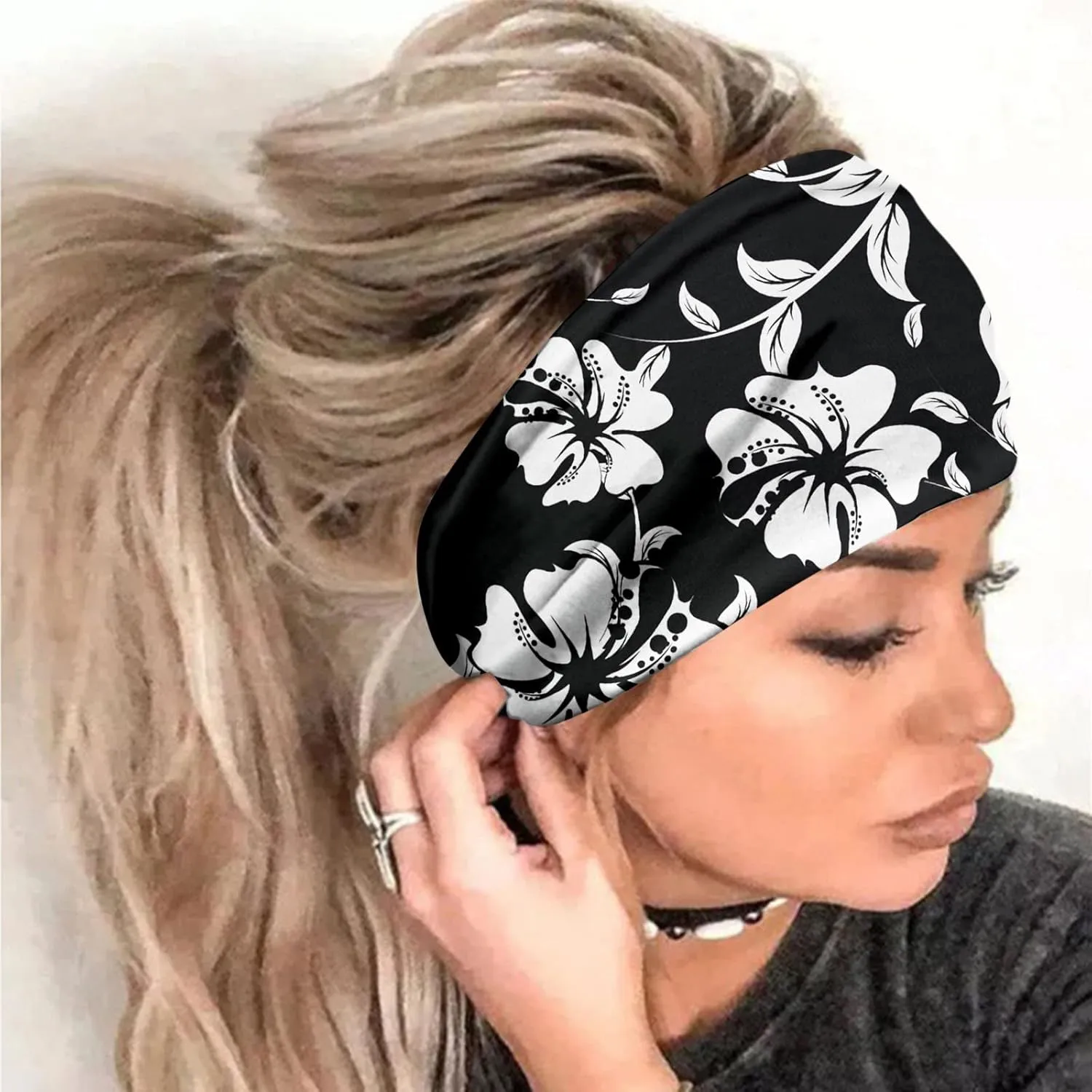 YOLAI Boho Headbands For Women Fashion Hair Bands Knoted Head Bands Elastic Headband Stylish Wrap Hair Accessories (E, One Size)
