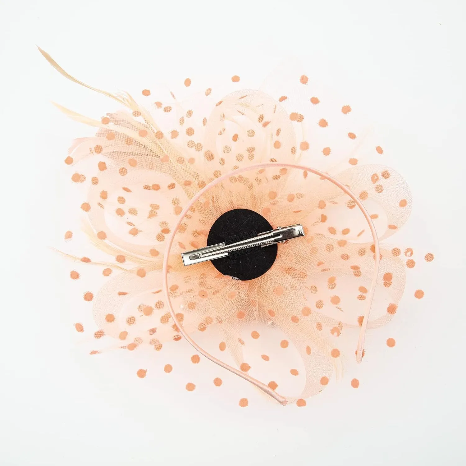 YOLAI Fascinator Hat for Women Tea Party Headband Wedding Cocktail Flower Mesh Feathers Hair Clip 20S Headpiece
