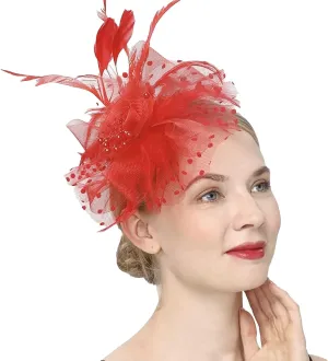 YOLAI Fascinator Hats for Women Tea Party Hat Fascinators Headband Hats Wedding Vintage Hair Clips