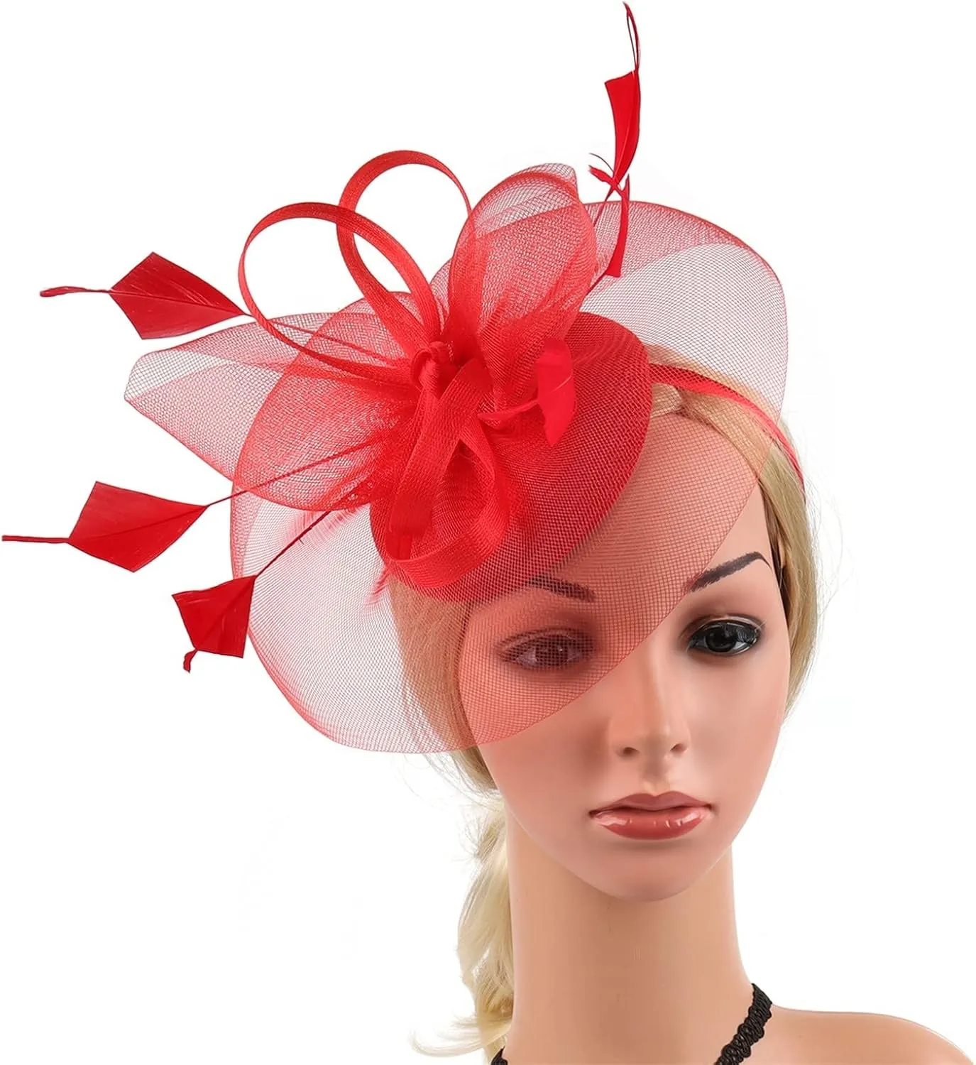 YOLAI Fascinator Hats for Women Tea Party/Fascinator Hat * Pillbox Hat Feather Fascinator