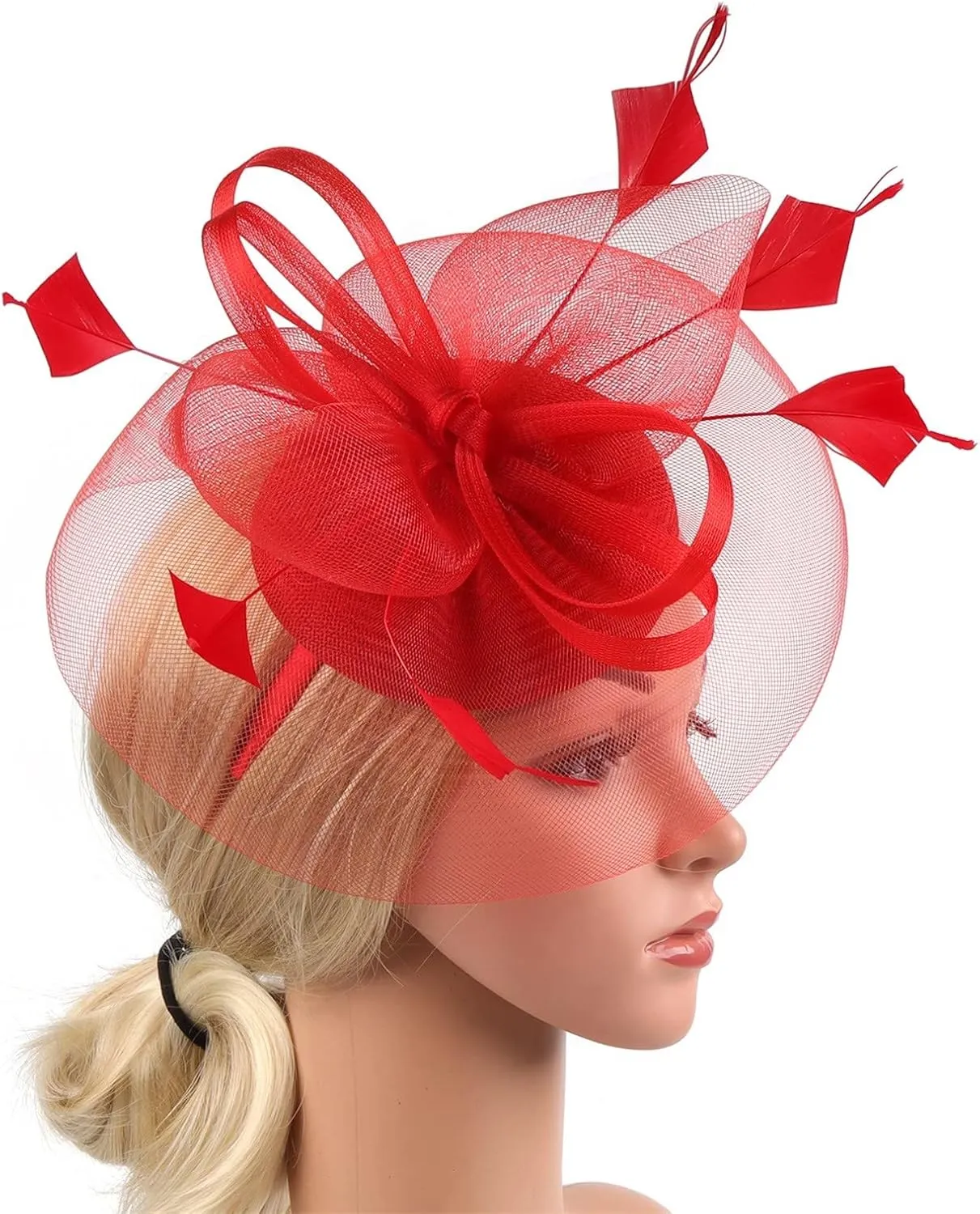 YOLAI Fascinator Hats for Women Tea Party/Fascinator Hat * Pillbox Hat Feather Fascinator