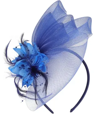 YOLAI Fascinators for Women Tea Party Headband Hats Wedding Cocktail Flower Mesh Feather Hair Clip