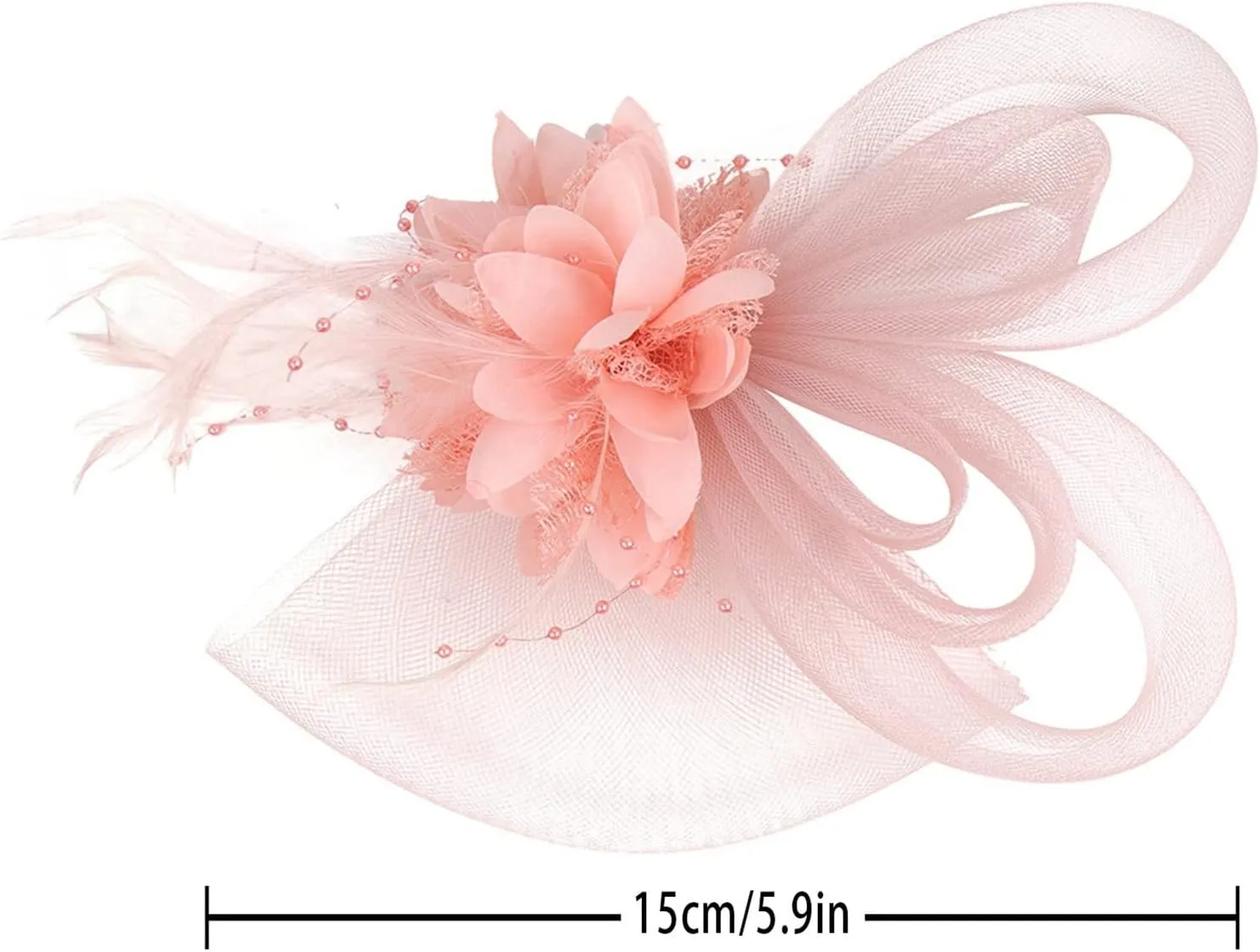 YOLAI Fascinators for Women Tea Party Headband Hats Wedding Cocktail Flower Mesh Feather Hair Clip