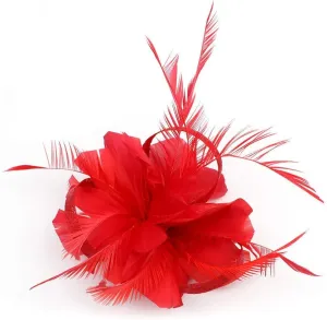 YOLAI Flower Hair Clip Vintage Fascinators Hats 50S Flower Feather Dress Hat Tea Party Cocktail Headwear
