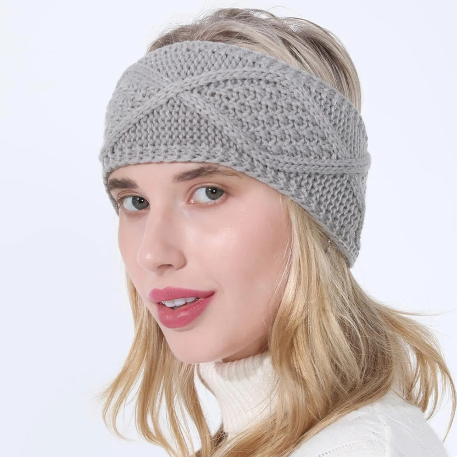 YOLAI Headbands for Women Fashion Wide Hairband Sports Yoga Workout Head Bands for Makeup Washing Face (GY1, One Size)