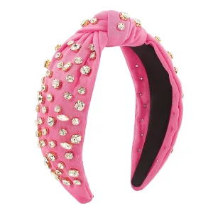 YOLAI Pearl Headbands for Women Fashion Girls' Headbands Solid Hair Hoops Head Bands for Women Wide Hair Accessories (Pink, One Size)