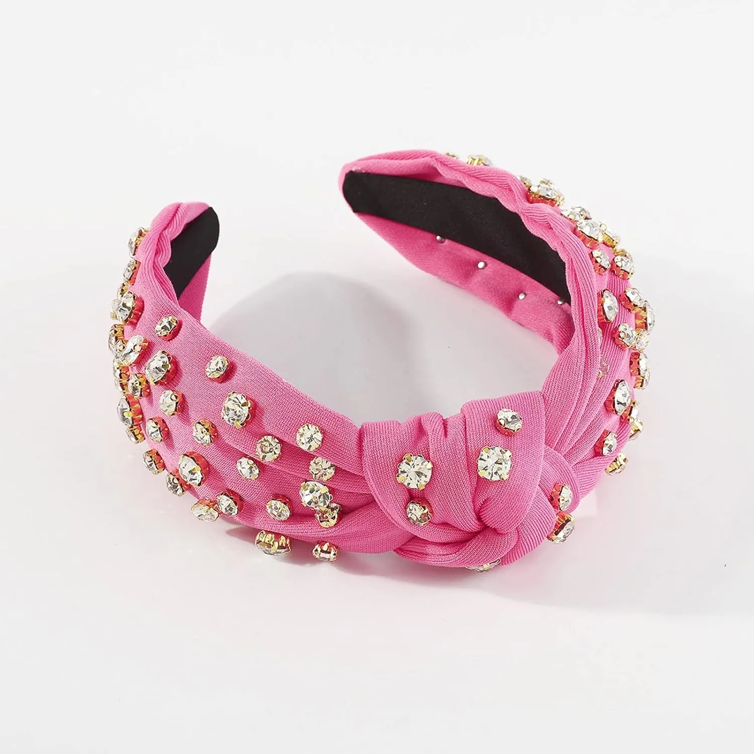 YOLAI Pearl Headbands for Women Fashion Girls' Headbands Solid Hair Hoops Head Bands for Women Wide Hair Accessories (Pink, One Size)