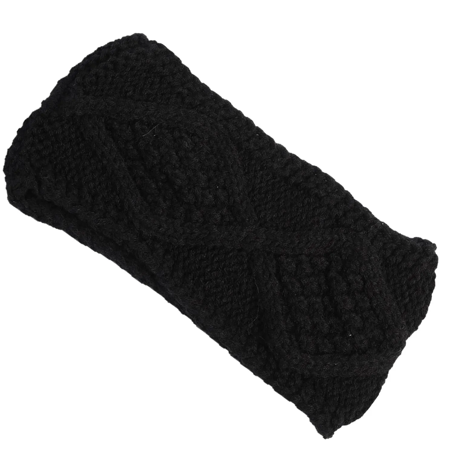 YOLAI Wide African Headbands Boho Head Wraps Large Hairbands Elastic Hair Bands Hair Accessories for Women Girls (Black, One Size)