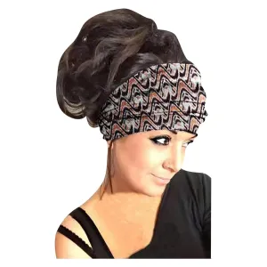 YOLAI Women African Headbands Boho Head Wraps Elastic Fabric Hair Bands Fashion Hair Accessories for Women Girls (Black, One Size)