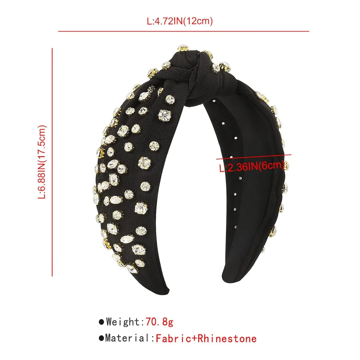 YOLAI Womens Pearl Knotted Headband Rhinestone Hairband Elegant Headbands Headpieces Party Fashion Hair Hoop (BU2, One Size)