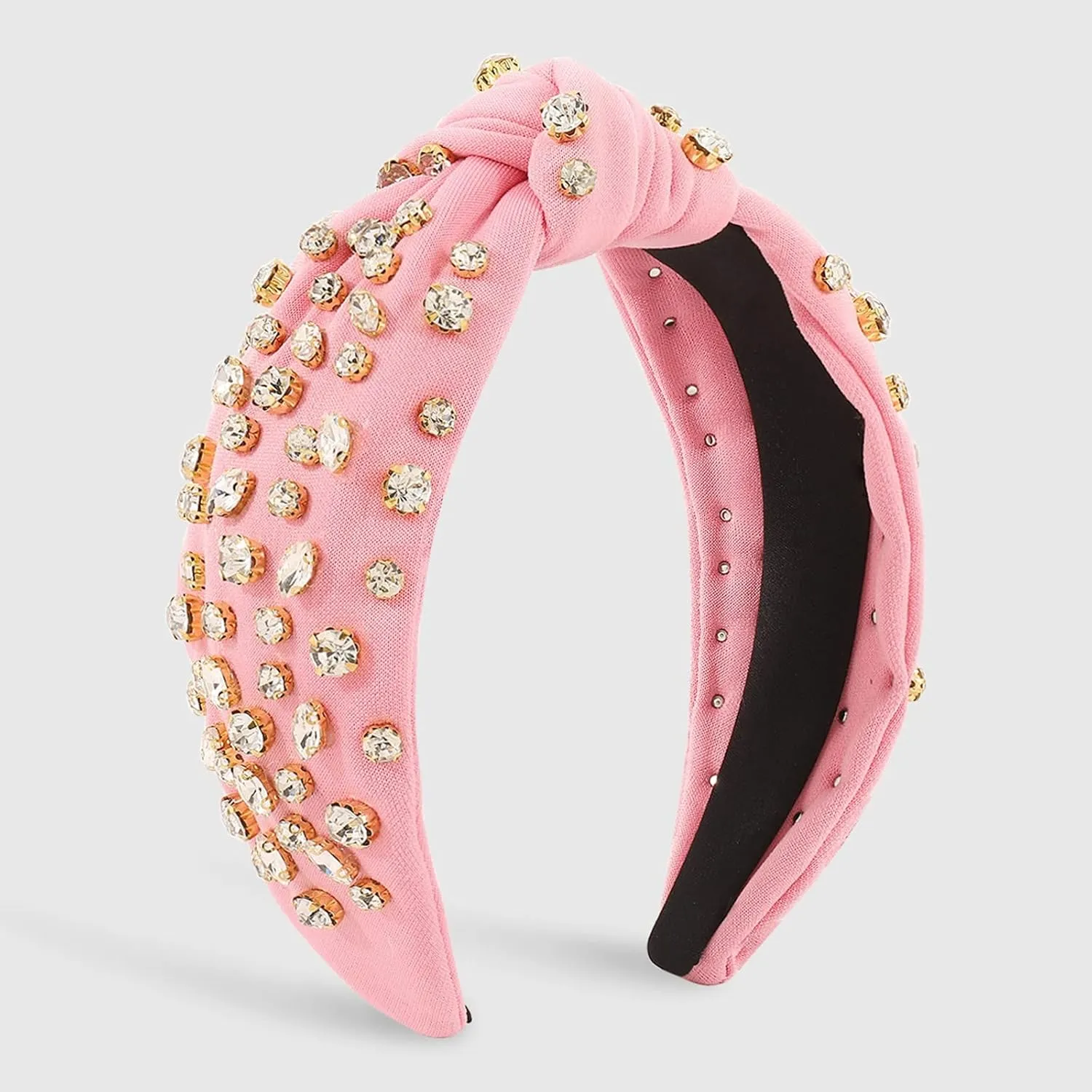 YOLAI Womens Pearl Knotted Headband Rhinestone Hairband Elegant Headbands Headpieces Party Fashion Hair Hoop (RD1, One Size)