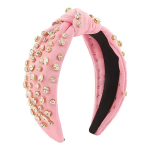 YOLAI Womens Pearl Knotted Headband Rhinestone Hairband Elegant Headbands Headpieces Party Fashion Hair Hoop (RD1, One Size)