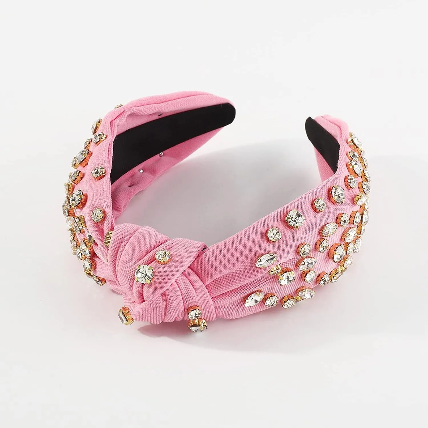 YOLAI Womens Pearl Knotted Headband Rhinestone Hairband Elegant Headbands Headpieces Party Fashion Hair Hoop (RD1, One Size)