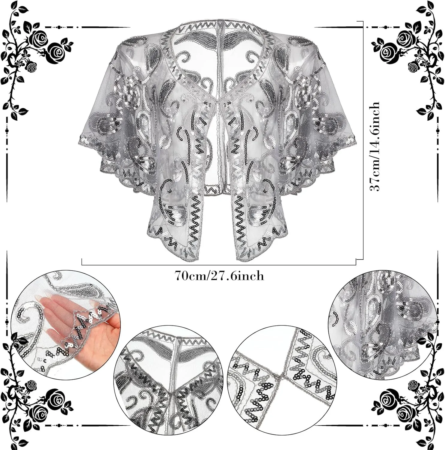 Zhanmai 11 Pieces 1920s Flapper Accessories Costume Set 20s Feather Headband Earring Necklace Shawl Dancing Gloves for Woman
